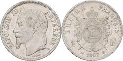 World Coins - France, Napoleon III, 1 Franc, 1867, Bordeaux, Silver, , Gadoury:463