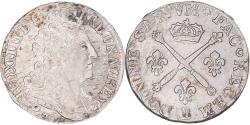 World Coins - Coin, France, Louis XIV, 20 Sols aux insignes, 1707, Rouen, , Silver