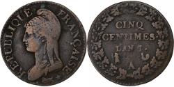 World Coins - France, 5 Centimes, Dupré, AN 7/5, Paris, Copper, VF(30-35), Gadoury:126