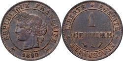 World Coins - France, 1 Centime, Cérès, 1890, Paris, Bronze, , Gadoury:88