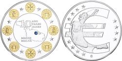 World Coins - France, Medal, Malte, 10 Ans dans l'Europe, Copper Plated Silver,