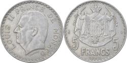World Coins - Coin, Monaco, Louis II, 5 Francs, 1945, , Aluminum, KM:122