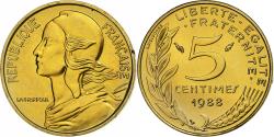 World Coins - Coin, France, Marianne, 5 Centimes, 1988, Paris, série FDC,