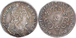 World Coins - France, Louis XIV, 1/10 Écu aux 3 couronnes, 1710, Aix, Silver,