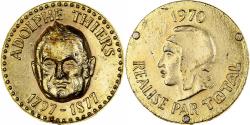 World Coins - France, Token, Collection Total, Adolphe Thiers, 1970, Brass,
