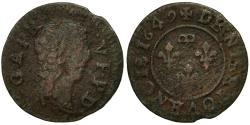 World Coins - Coin, France, DOMBES, Gaston d'Orléans, Denier Tournois, 1649,
