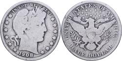 Us Coins - United States, Half Dollar, Barber Half Dollar, 1908, U.S. Mint, Silver