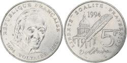 World Coins - France, Voltaire, 5 Francs, 1994, Monnaie de Paris, , Copper-nickel