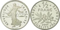 World Coins - Coin, France, Semeuse, 1/2 Franc, 2001, Paris, BE, , Nickel, KM:931.2