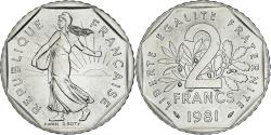 World Coins - Coin, France, Semeuse, 2 Francs, 1981, Paris, série FDC, , Nickel