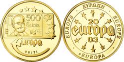 World Coins - France, Medal, L'Europe, 500 Sakala, Estonie, 2003, , Copper Gilt