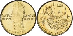 World Coins - Coin, VATICAN CITY, Paul VI, 20 Lire, 1969, Roma, , Aluminum-Bronze