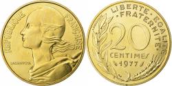 World Coins - France, 20 Centimes, Marianne, 1977, Paris, FDC, Copper-nickel Aluminium