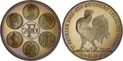 World Coins - France, Medal, Coq, Fin du Cours Légal du Franc, 2001, Copper-nickel,