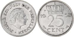 World Coins - Coin, Netherlands, 25 Cents, 1958