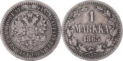 World Coins - Coin, Finland, Alexander II, Markka, 1865, Helsinki, , Silver, KM:3.1