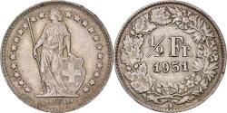 World Coins - Coin, Switzerland, 1/2 Franc, 1951, Bern, , Silver, KM:23