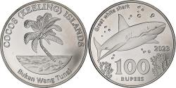 World Coins - COCOS (KEELING) ISLANDS, 100 Rupees, Shark, 2023, Copper-nickel,