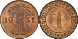 World Coins - Coin, GERMANY, WEIMAR REPUBLIC, Reichspfennig, 1931, Munich, , Bronze
