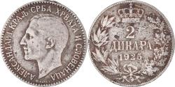 World Coins - Coin, Yugoslavia, Alexander I, 2 Dinara, 1925, Brussels,