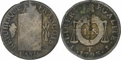 World Coins - France, Sol à la balance Françoise, 1793 / AN II, Nantes, Cuivre,