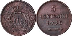 World Coins - Coin, San Marino, 5 Centesimi, 1936, Rome, , Bronze, KM:12