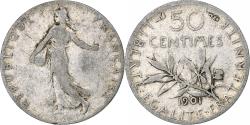 World Coins - France, 50 Centimes, Semeuse, 1901, Paris, Silver, , Gadoury:420