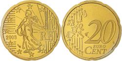 World Coins - France, 20 Euro Cent, 2003, Paris, Proof / BE, , Brass