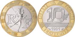 World Coins - Coin, France, Génie, 10 Francs, 1991, Monnaie de Paris, BU,