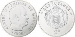 World Coins - Monaco, Albert II, 5 Euro, 2008, Monnaie de Paris, BU, , Silver