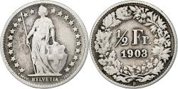 World Coins - Switzerland, 1/2 Franc, 1903, Bern, Silver, , KM:23