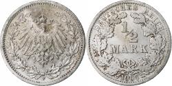 World Coins - Coin, GERMANY - EMPIRE, 1/2 Mark, 1906, Stuttgart, , Silver, KM:17