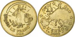 World Coins - France, Token, Passage du franc à l'Euro, 2002, Copper-Nickel-Aluminum