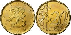 World Coins - Finland, 20 Euro Cent, 2001, Vantaa, , Nordic gold, KM:102