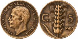 World Coins - Italy, Vittorio Emanuele III, 5 Centesimi, 1920, Rome, Bronze, , KM:59