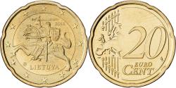 World Coins - Lithuania, 20 Centimes, 2015, Vilnius, Nordic gold,