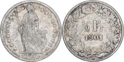World Coins - SWITZERLAND, 1/2 Franc, 1901, Bern, KM #23, , Silver, 18.2, 2.41