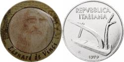 World Coins - Italy, Token, Léonard de Vinci - portrait, Nickel,
