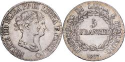 World Coins - Principality of Lucca and Piombino, Felix & Elisa, 5 Franchi, 1807, Firenze