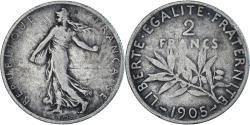 World Coins - Coin, France, Semeuse, 2 Francs, 1905, Paris, , Silver, KM:845.1