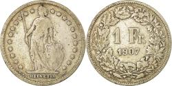 World Coins - Coin, Switzerland, Franc, 1907, Bern, , Silver, KM:24