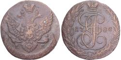 World Coins - Russia, Catherine II, 5 Kopeks, 1789, Ekaterinbourg, Copper,
