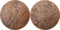 World Coins - France, Medal, Antoine Watteau, Scène Galante, 1977, Bronze,
