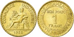 World Coins - Coin, France, Chambre de commerce, Franc, 1922, Paris, , Aluminum-Bronze