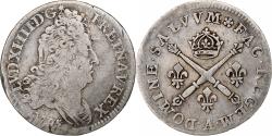 World Coins - France, Louis XIV, 10 Sols aux insignes, 1705, Paris, Silver,