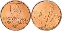 World Coins - Slovakia, 50 Halierov, 2007, Kremnica, Copper Plated Steel, , KM:35
