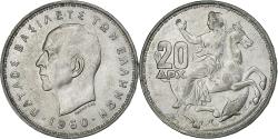 World Coins - Greece, Paul I, 20 Drachmai, 1960, London, Silver,