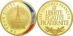 World Coins - France, Medal, Les Emblèmes Français, La Tour Eiffel, , Copper Gilt