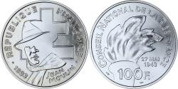 World Coins - France, 100 Francs, Jean Moulin, 1993, MDP, BU, Silver,