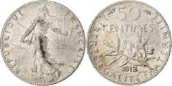 World Coins - France, Semeuse, 50 Centimes, 1912, Paris, , Silver, KM:854